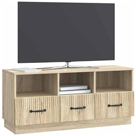 Mobile TV Rovere Sonoma 102 x 34,5 x 47 cm Legno ingegnerizzato - Foto 2