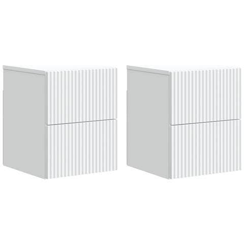 Mobiletto da notte a muro 2 pcs Bianco 33 x 34,5 x 40 cm - Foto 1