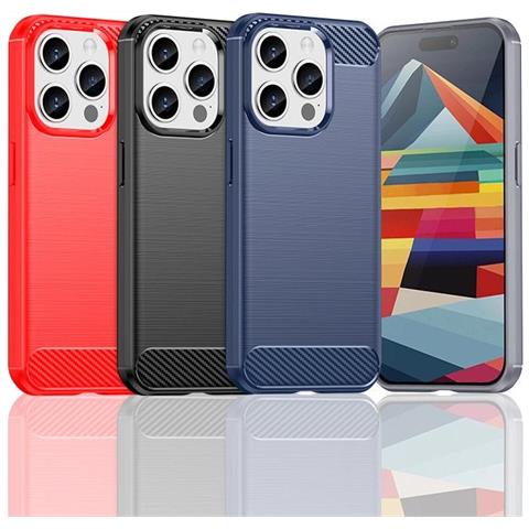 Custodia In Carbonio Flessibile Per Iphone 15 Pro - Nera - Foto 2
