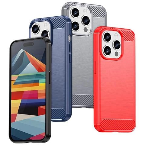 Custodia In Carbonio Flessibile Per Iphone 15 Pro - Nera - Foto 7