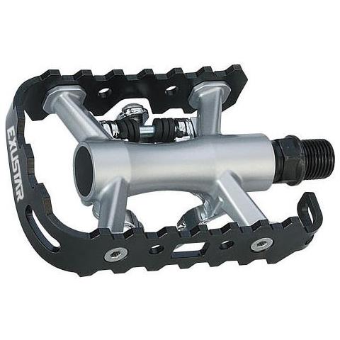 Pedali Doppia Funzione E-pm818-03 Mtb Cromo Black - Silver - Foto 2