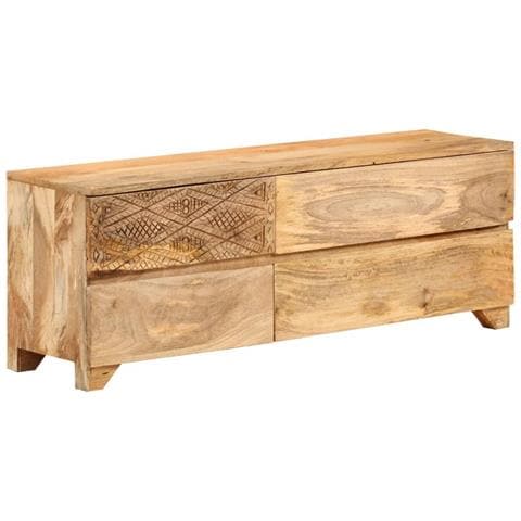 Mobile Porta TV in Legno Massello di Mango 110x30x40 cm - Foto 1