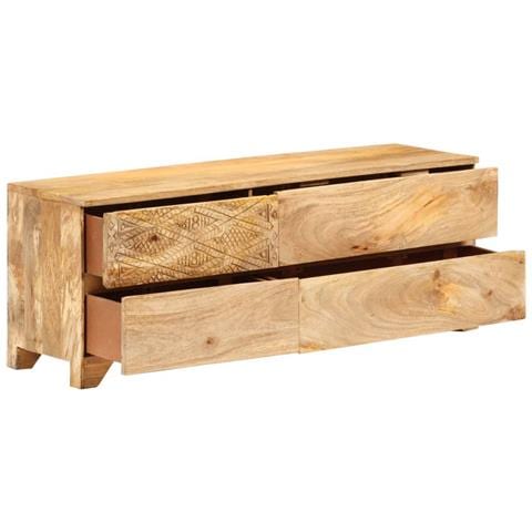 Mobile Porta TV in Legno Massello di Mango 110x30x40 cm - Foto 10