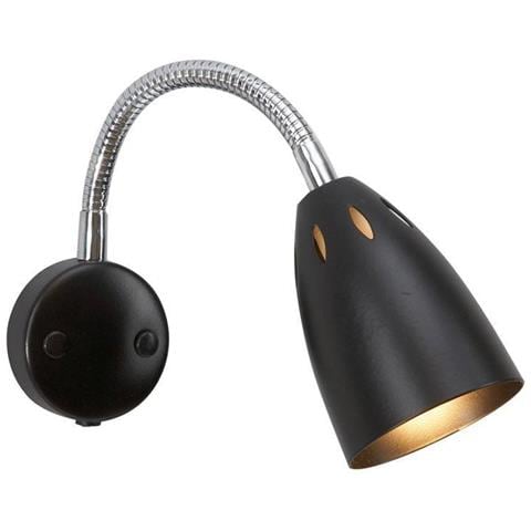 Applique Da Interno A 1 Luce Cromo Nero, Attacco E14 - Foto 1