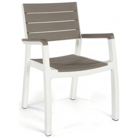 Sedia Per Esterno Con Braccioli Bianco Cappuccino Harmony 59x60x H86 Cm - Foto 1