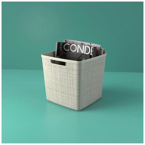 Cube Cestino In Juta 17 L - Beige - Foto 1