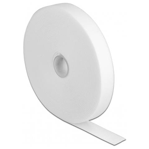 Nastro con chiusura a strappo a rotolo L 10 m x P 20 mm bianco - Foto 1