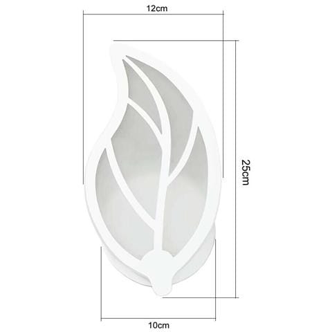 Applique Foglia In Vetro A Parete Luce Bianca Lampada Led Interno 7 W E32f - Foto 4