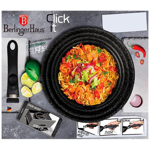 BERLINGER HAUS Moonlight Batteria Da Cucina Induzione 9-piece Manico Rimovibile Alluminio Antiaderente Grigio BERLINGER HAUS Moonlight Batteria Da Cucina Induzione 9-piece Manico Rimovibile Alluminio Antiaderente Grigio
