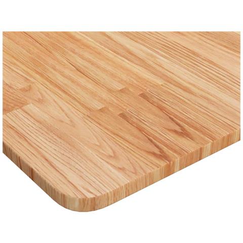 Piano Tavolo Quadrato Marrone Chiaro 80x80x1,5 Rovere Trattato - Foto 4