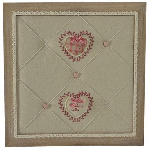 Portamemo Legno C /stoffa Rouge Quadro Cm47x47x7 - Foto 1