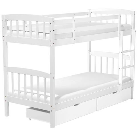 Letto A Castello Con Contenitore Legno Bianco 90 X 200 Cm Revin - Foto 2