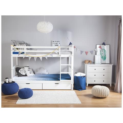 Letto A Castello Con Contenitore Legno Bianco 90 X 200 Cm Revin - Foto 1