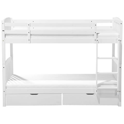 Letto A Castello Con Contenitore Legno Bianco 90 X 200 Cm Revin - Foto 7