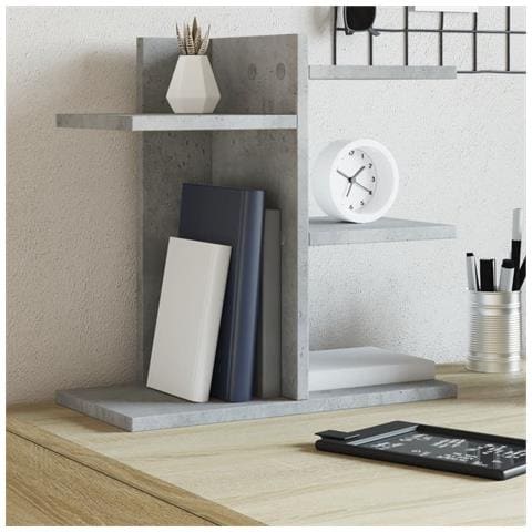 Organizer Scrivania Grigio Cemento 42x21,5x42 Cm Multistrato - Foto 8