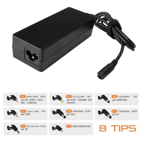 Alimentatore Universale per Notebook 65w 8 Tips - Foto 2