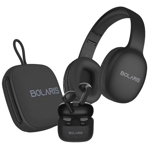 3 In 1 Cuffie Stereo / Altoparlante Bluetooth / Auricolari Valencia Audio Pack, Nero - Foto 1