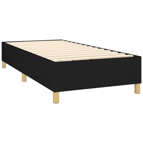 Letto a Molle con Materasso e LED Nero 100x200 cm in Tessuto - Foto 2