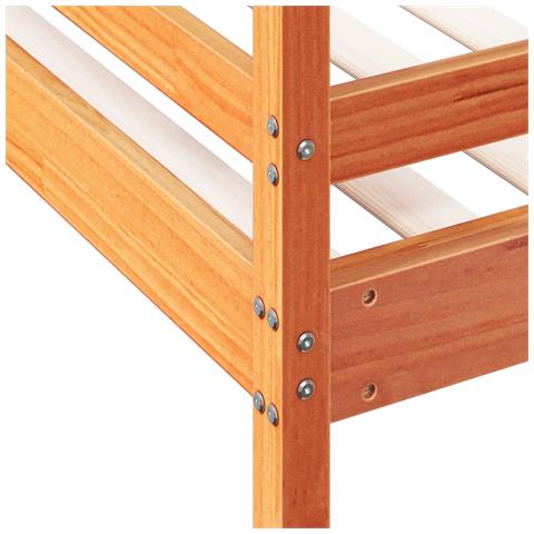 Letto a Castello 80x200/120x200 cm Marrone Cera Massello Pino - Foto 2