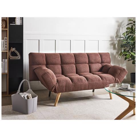 Divano Letto 2 Posti Ingaro Bouclé Marrone - Foto 1