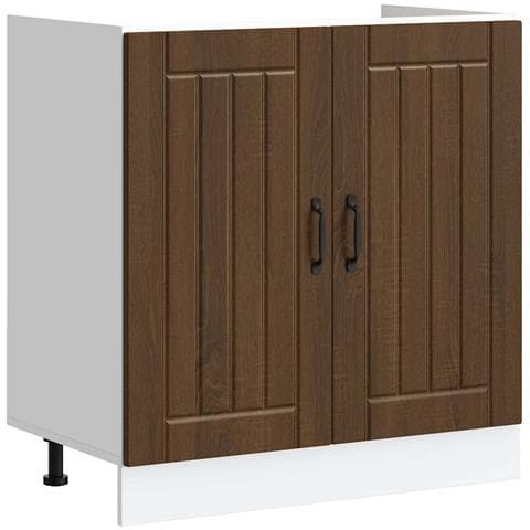 Mobile Base Lavello Lucca Rovere Marrone In Legno Multistrato - Foto 1