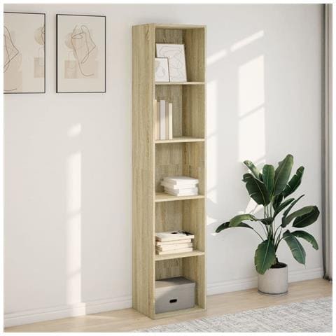 Libreria Rovere Sonoma 40x30x189 Cm In Legno Multistrato - Foto 3