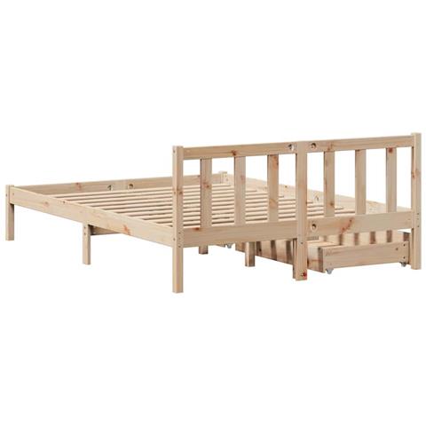 Letto senza Materasso 120x190 cm in Legno Massello di Pino - Foto 2