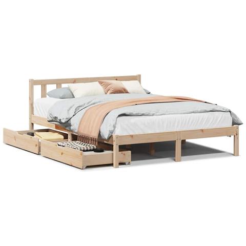 Letto senza Materasso 120x190 cm in Legno Massello di Pino - Foto 1