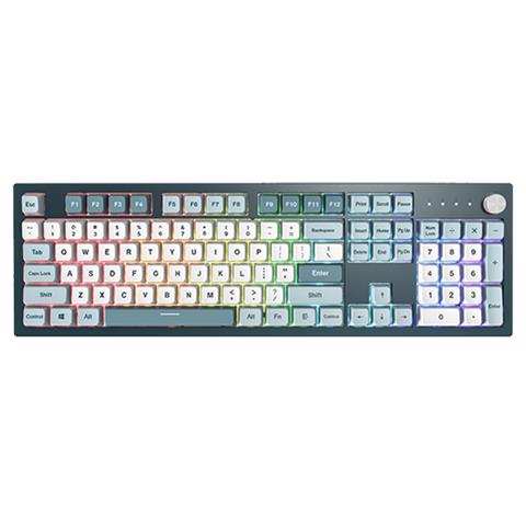 MKey tastiera Gaming USB Grigio, Azzurro, Bianco - Foto 1