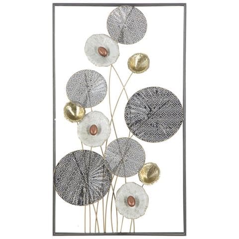 Decorazione In Metallo 3d Fiori 14 - Multicolore - Metallo - 50x6x90,5 Cm - Foto 1