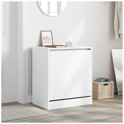 Lusso Casadino -  Scarpiera Bianca 60x42x69 Cm In Legno Multistrato - Foto 2