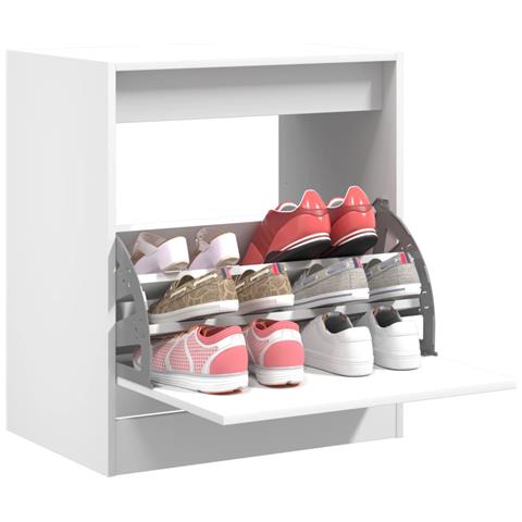 Lusso Casadino -  Scarpiera Bianca 60x42x69 Cm In Legno Multistrato - Foto 8