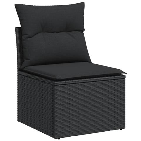 Lusso Casadino -  Set Divani Da Giardino 13pz Con Cuscini Nero In Polyrattan - Foto 2