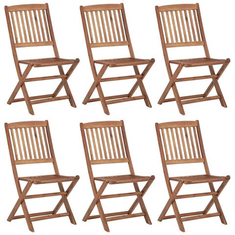 Sedie Da Giardino Pieghevoli 6 Pz In Legno Massello Di Acacia - Foto 2