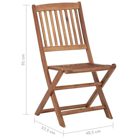 Sedie Da Giardino Pieghevoli 6 Pz In Legno Massello Di Acacia - Foto 7