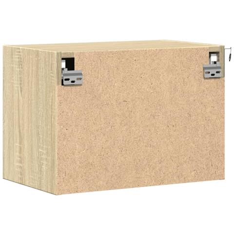 Comodini a Parete con luci LED 2 pz Rovere Sonoma - Foto 9