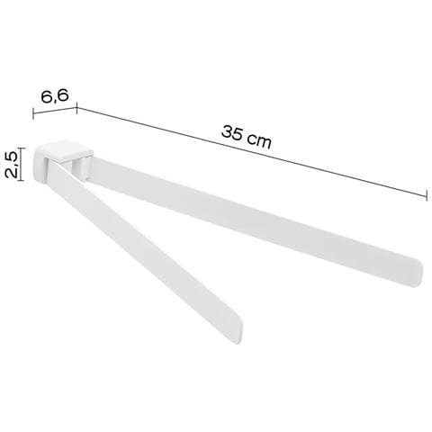 Portasalviette A Snodo Da Muro In Ottone E Cromall Pi23 Serie Pirenei Bianco Opaco - Foto 2