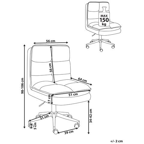 Sedia Da Ufficio Addison Bouclé Rosa Pesca - Foto 6