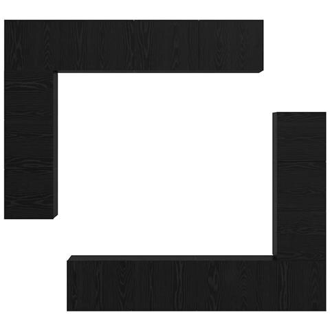Set mobile TV 8 pcs Rovere nero 80 x 30 x 30 cm - Foto 9