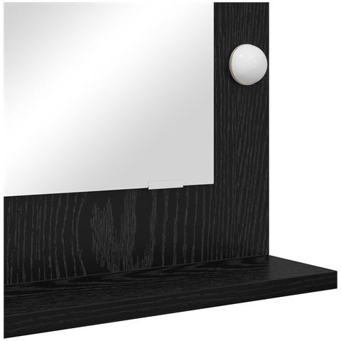 Specchio da Vanità con specchio Rovere Nero 70 x 50 x 18 cm - Foto 5