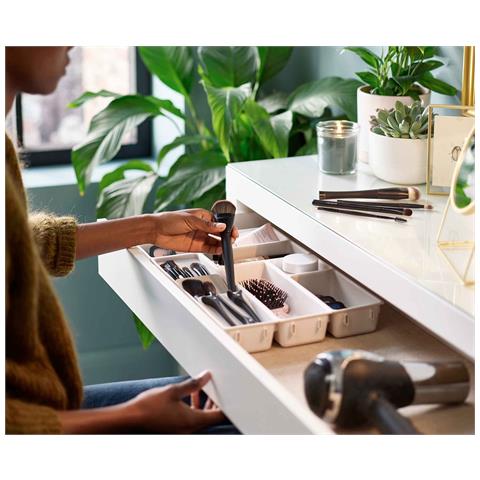 Viva Set 7 Pezzi Organizer Modulare Per Trucco Da Cassetto Vassoi Impilabili Con Portapennelli Colore Grigio 44.2 X 26.8 Cm - Foto 2