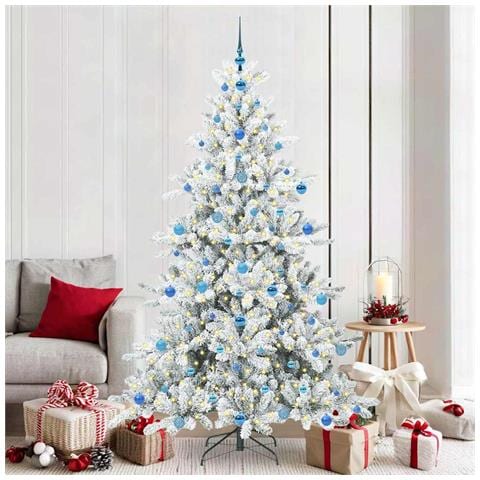 Albero di Natale Artificiale con Rami Pieghevoli Bianco 210 cm - Foto 2