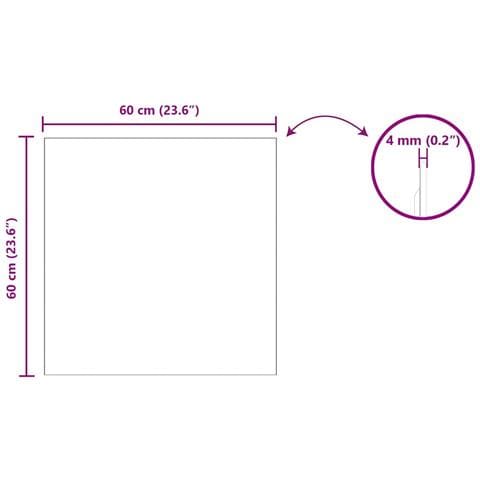Specchio da parete 60 x 60 cm vetro temperato - Foto 8