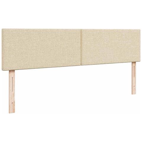 Struttura Letto Pouf con Materasso Crema 200x200cm in Tessuto - Foto 9