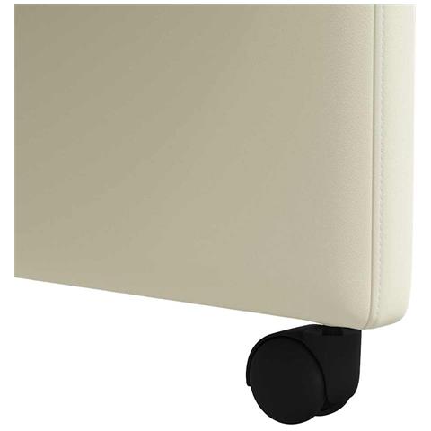 Sedie da Pranzo con Ruote con ruote 2 pcs Crema 58 x 65 x 98 cm - Foto 9