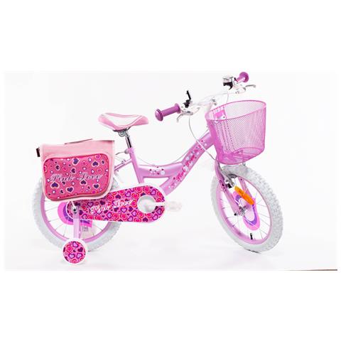 Sch Pink Love 16'' - Bicicletta Per Bambine (5-7 Anni), Ruote 16'', Telaio Acciaio, Con Accessori - Colore Rosa - Foto 1