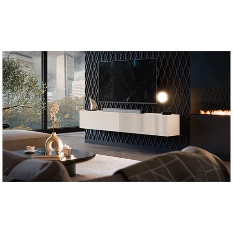 Sindia - Mobile Porta Tv Modulabile, 200x29.8x30.5h Cm Beige - Foto 2