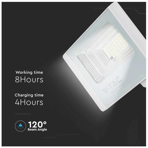 Faro LED con Telecomando e Pannello Solare 40W Batteria LFP Colore Bianco 6400K IP65, colore Bianco - Foto 2