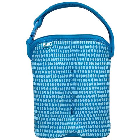 Borsa Termica Con Cerniera Per Due Biberon, Motivo A Pois, Con Tracolla Rimovibile, Blu - Foto 1