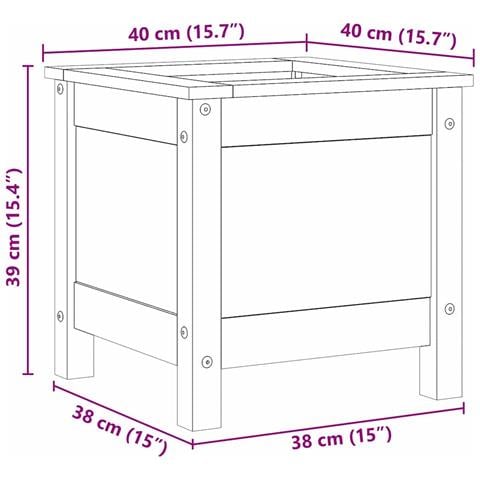 Vaso da giardino Marrone cerato 40 x 40 x 39 cm Pino massello - Foto 9